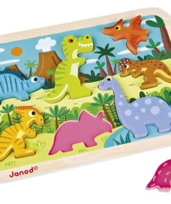 PUZZLE MADERA JANOD 07054 DINOSAURIOS 7 PZAS