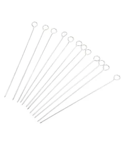 Juego de Palo de Metal para Brocheta 30 cm | 12 Piezas