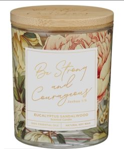 Vela Aromatica de Eucalipto y Sándalo – Be Strong and Courageous