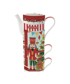 SET TETERA Y 2 TAZAS NAVIDAD APILABLES CASCANUECES