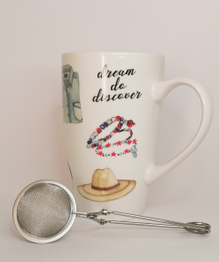 Taza larga con filtro pinza «Verano» modelo bicicleta