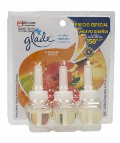 Desodorante Ambiental Aceites Naturales Hawaiian Breeze R GLADE 3 X 21 Ml