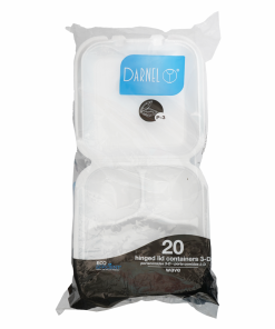 Porta Comida Blanco Con 3 Divisiones 8 Pulgadas DARNEL 20 Unidades