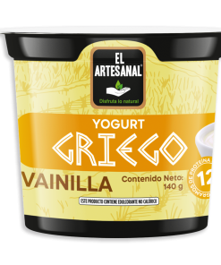 Yogurt Griego Sabor Vainilla EL ARTESANAL 140 G